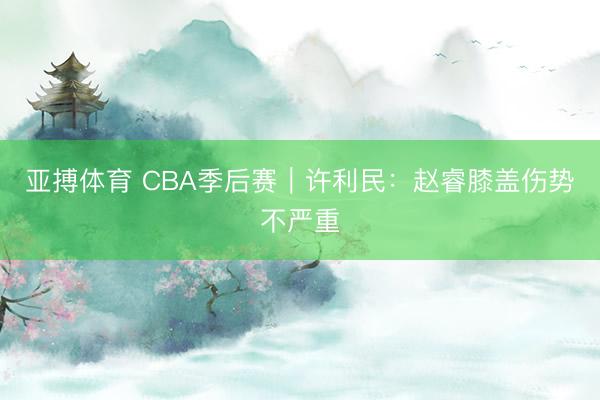 亚搏体育 CBA季后赛｜许利民：赵睿膝盖伤势不严重