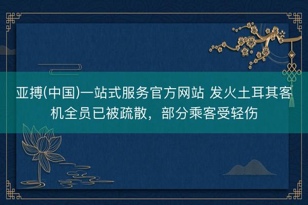 亚搏(中国)一站式服务官方网站 发火土耳其客机全员已被疏散，部分乘客受轻伤
