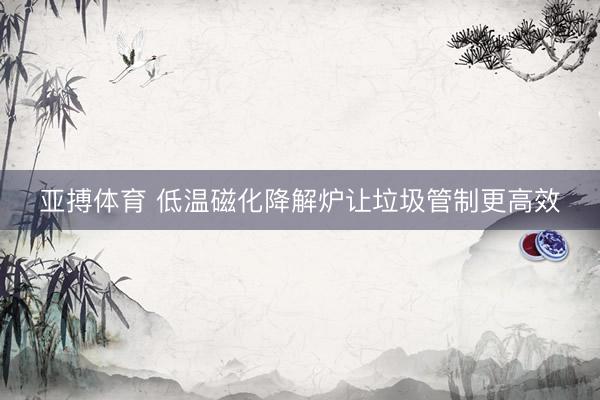 亚搏体育 低温磁化降解炉让垃圾管制更高效