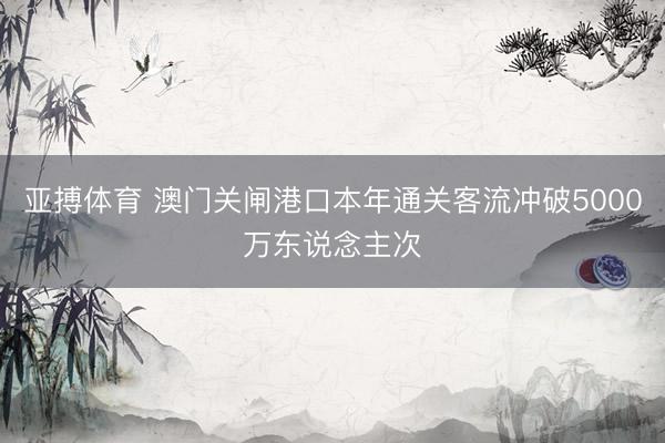 亚搏体育 澳门关闸港口本年通关客流冲破5000万东说念主次