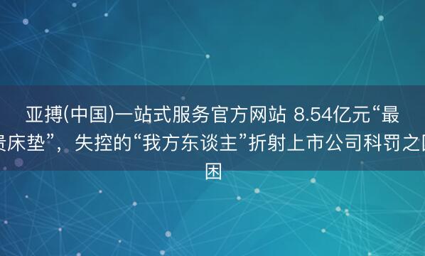 亚搏(中国)一站式服务官方网站 8.54亿元“最贵床垫”，失控的“我方东谈主”折射上市公司科罚之困