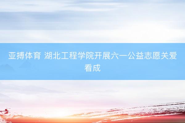 亚搏体育 湖北工程学院开展六一公益志愿关爱看成