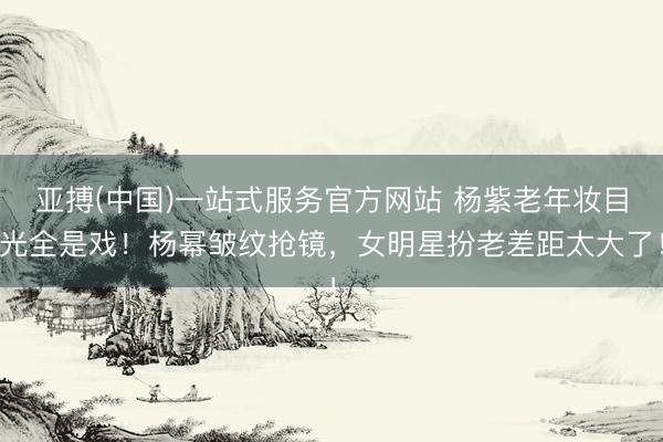 亚搏(中国)一站式服务官方网站 杨紫老年妆目光全是戏！杨幂皱纹抢镜，女明星扮老差距太大了！