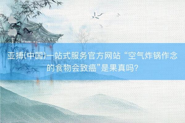 亚搏(中国)一站式服务官方网站 “空气炸锅作念的食物会致癌”是果真吗？