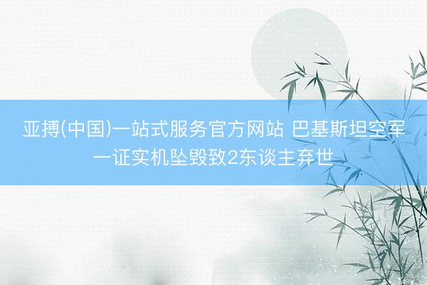 亚搏(中国)一站式服务官方网站 巴基斯坦空军一证实机坠毁致2东谈主弃世